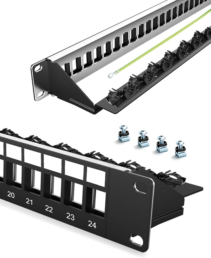 24-Port Blank Keystone Patch Panel by Enmane