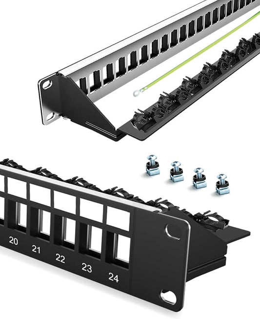 24-Port Blank Keystone Patch Panel by Enmane