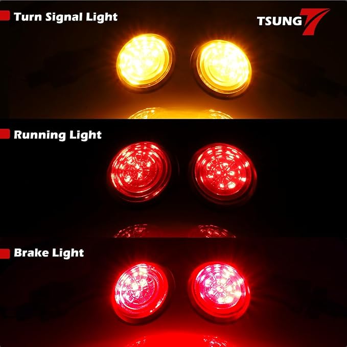 TSUNG Universal Motorcycle LED Turn Signals Lights Small Bullet Front Rear - Image 3