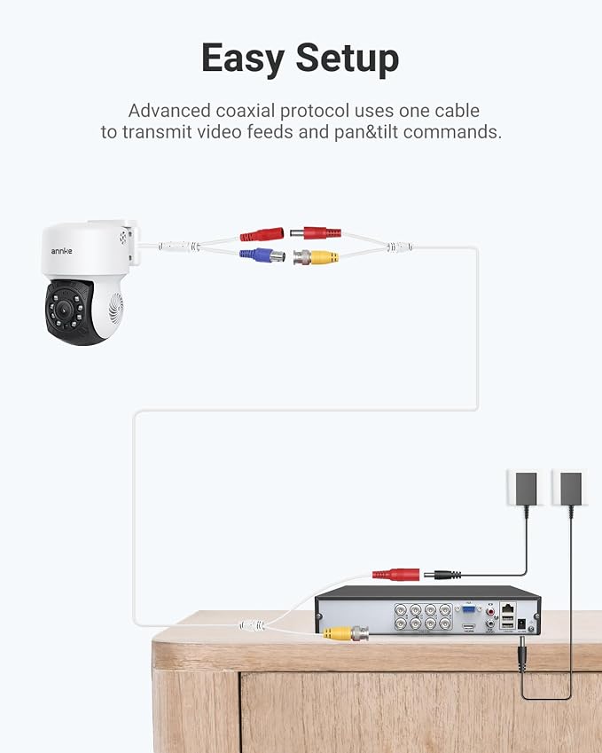ANNKE 2Pack 1080P 2MP AHD CCTV Home Surveillance Dome Wired PT Camera - Image 7