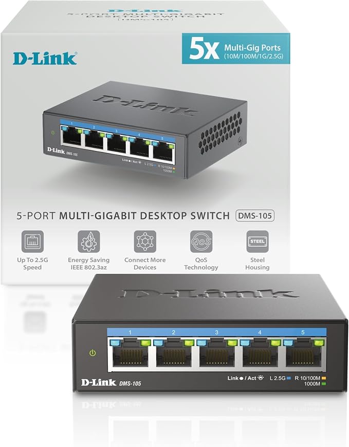 D-Link 5-Port 2.5GB Unmanaged Gaming Switch by D-Link