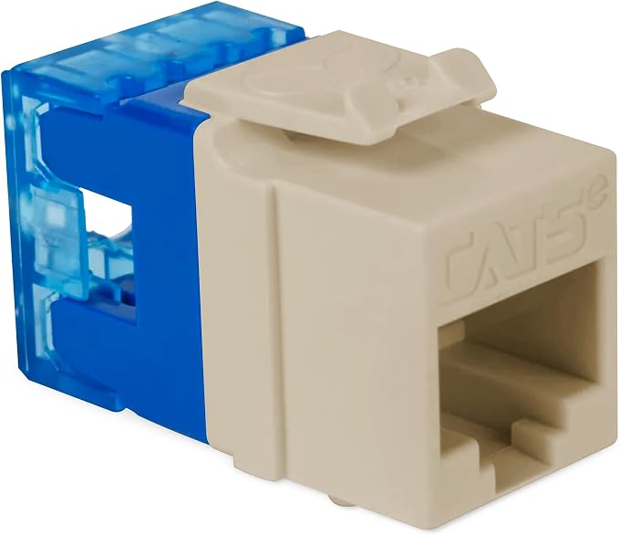 ICC CAT5e Keystone Jack with Slim Profile 180 Degree Punch Down, RJ45 UL Listed by ICC