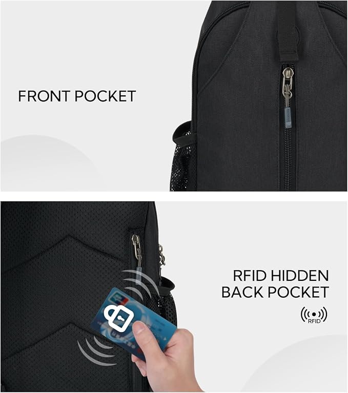WATERFLY RFID Crossbody Sling Backpack Sling Bag Travel Hiking Chest Bag Daypack - Image 3