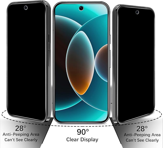 Privacy Screen Protector for Google Pixel 9 Anti Spy Private Tempered Glass - Image 3