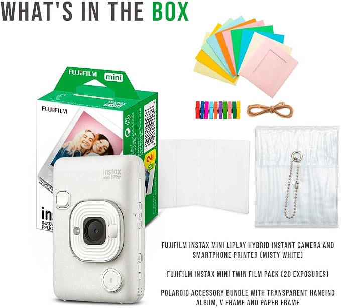 Fujifilm Instax Mini LiPlay Hybrid Instant Camera and Smartphone Printer Bundle - Image 7