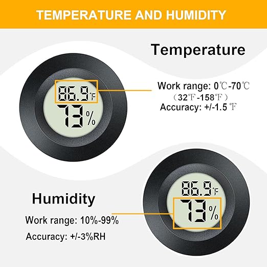 JEDEW 6 Pack Hygrometer Thermometer Digital Humidity Meter Indoor/Outdoor - Image 3
