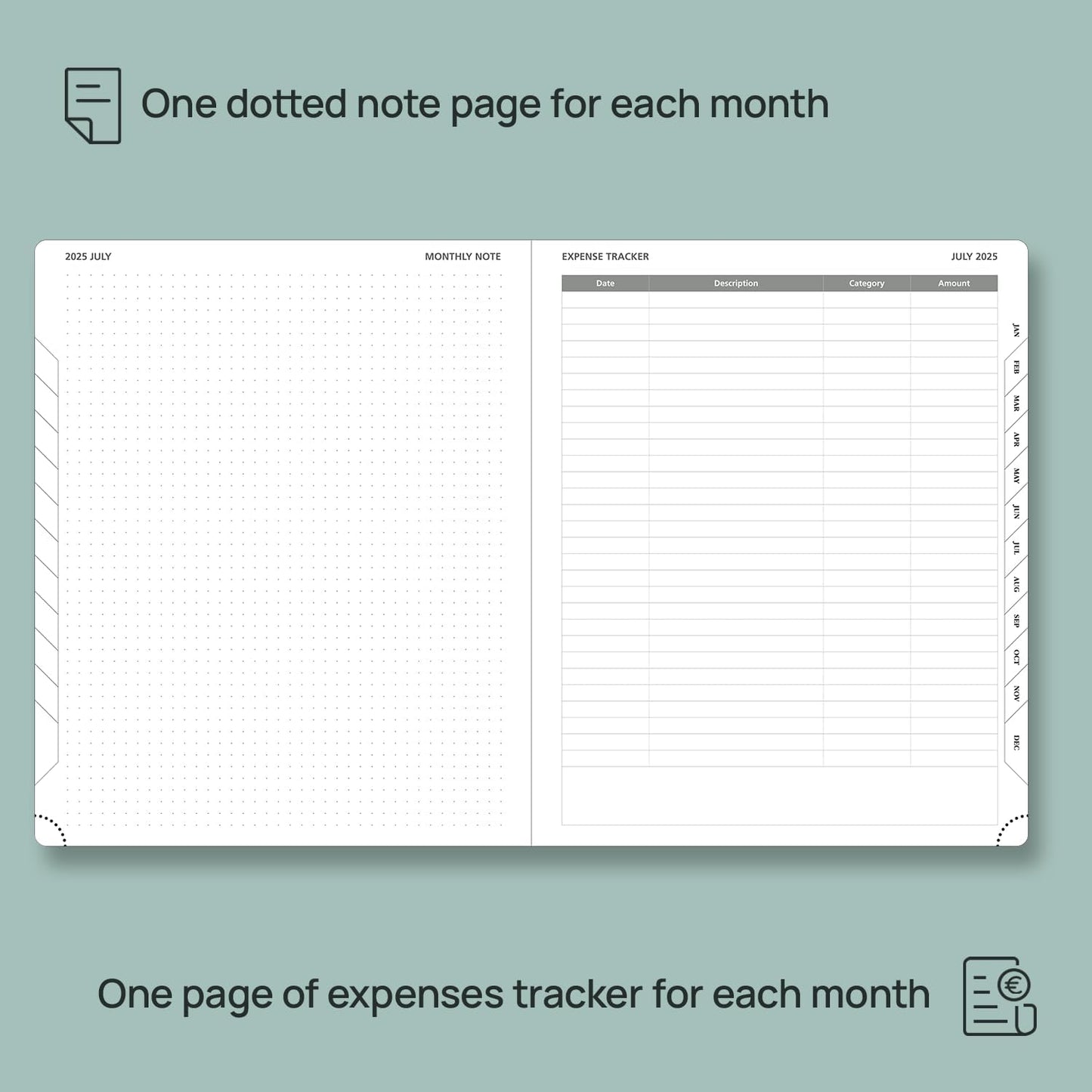 POPRUN Monthly Planner 2025-2026 (Large- 8.5" x 10.5" Soft Cover), 18-Month Calendar Book (Jul.2025-Dec.2026), Calendar Planner with Monthly Tabs & Pocket, 100 GSM Paper - Pink