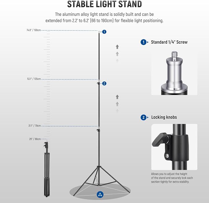 NEEWER Bi Color LED Studio Light - Image 8