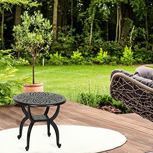 YKSY&YKSY Jardin DE Centennial Cast Aluminum Side/End Table, Anti-Rust Coffee - Image 2