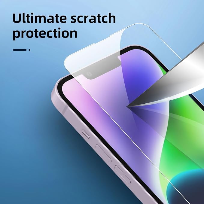 NEW'C 3x for iPhone 14 Screen Protector+ 3x Camera Lens Protector, Sensor - Image 7