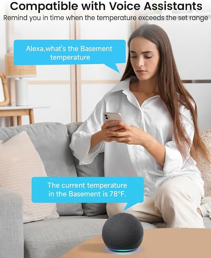 MOCREO WiFi Remote Thermometer Freezer Alarm, 1/3 Mile Long Range, - Image 9