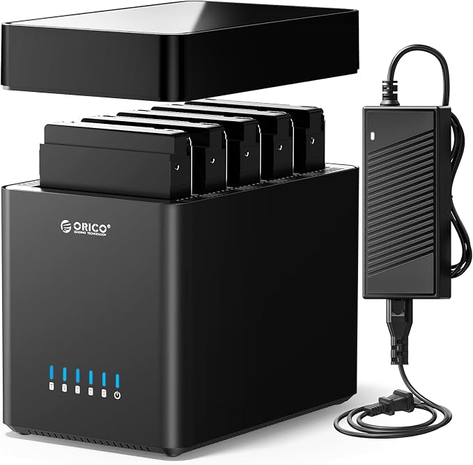 ORICO 5 Bay 3.5 Inch Hard Drive Enclosure USB C to SATA Magnetic Tool-Free - Image 8