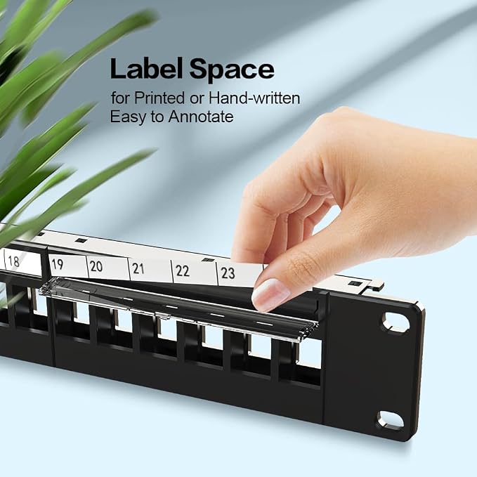 24 Port Patch Panel Blank Keystone Patch Panel 1U 19" - Image 4