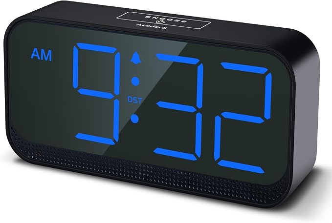 Acedeck Battery Operated Digital Clock: Cordless Small Alarm Clock by Acedeck