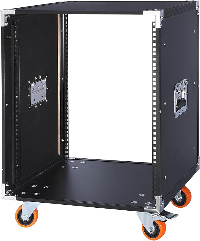 Movable AV Gear Rack 12U 19in Mobile Floor Standing Network Device Storage by WikrOck