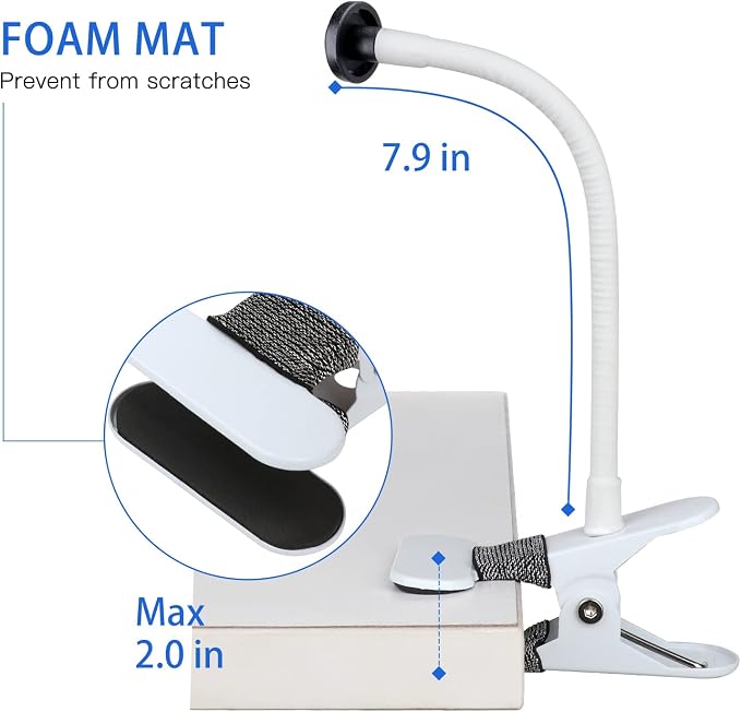 iTODOS 2 Pack Flexible Clip Clamp Mount - Image 7