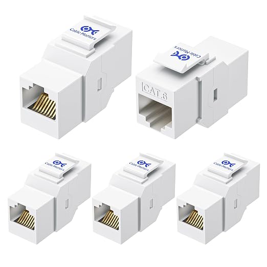 Cable Matters 5-Pack 10Gbps Cat6 Keystone Coupler, RJ45 Keystone Jack by CableMatters