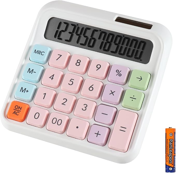 Large Computer Electronic Calculator Counter Solar & Battery Power 12 Digit by HIHUHEN