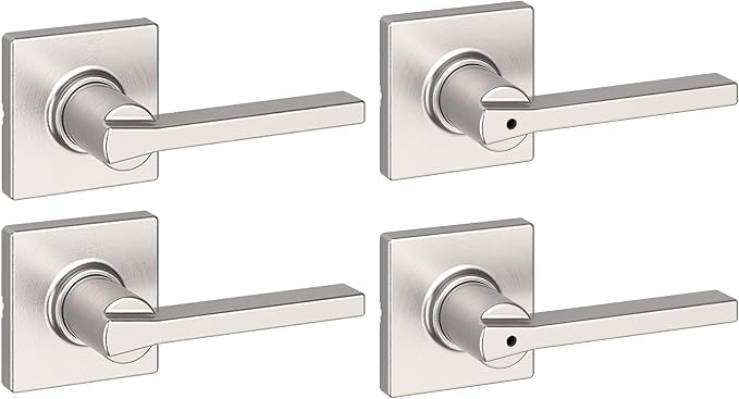 Kwikset Casey Hallway Passage and Bed/Bath Privacy Door Handle 4 Pack, 2 by Kwikset