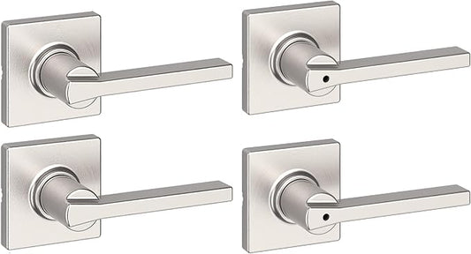 Kwikset Casey Hallway Passage and Bed/Bath Privacy Door Handle 4 Pack, 2 by Kwikset