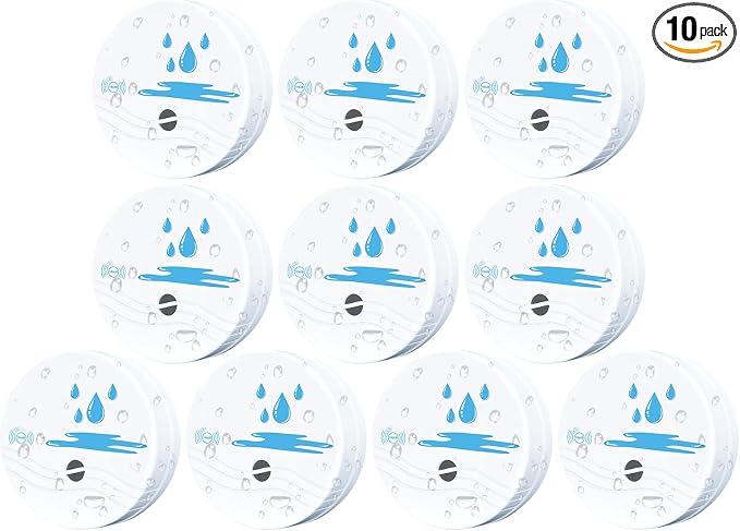 10 Pack Water Leak Detectors for Home, 100dB Waterproof Water Sensor Alarm Leak by Comfytune