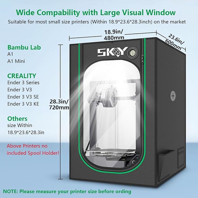Skouphy 3D Printer Enclosure Fireproof and Dustproof Tent Constant Temperature - Image 2