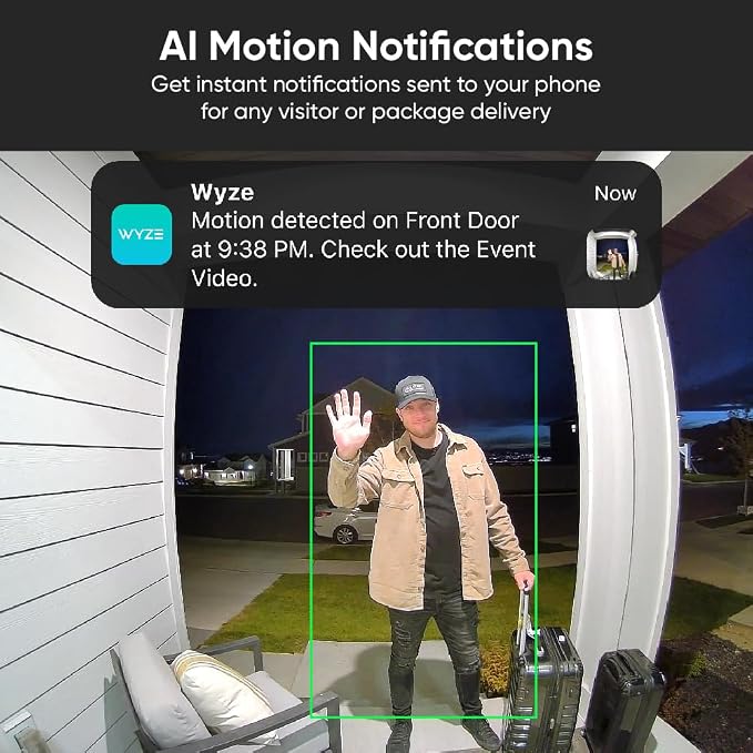 Wyze Video Doorbell v2, 2K Video, Two-Way Audio, Color Night Vision, Compatible - Image 7