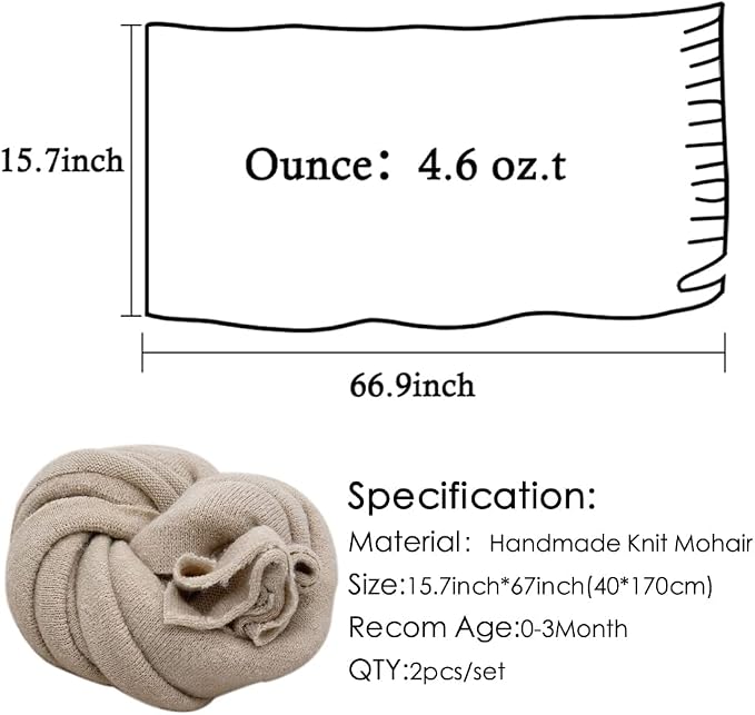 Newborn Posing Wrap Newborn Photography Props Soft Stretch Knit Blanket - Image 6