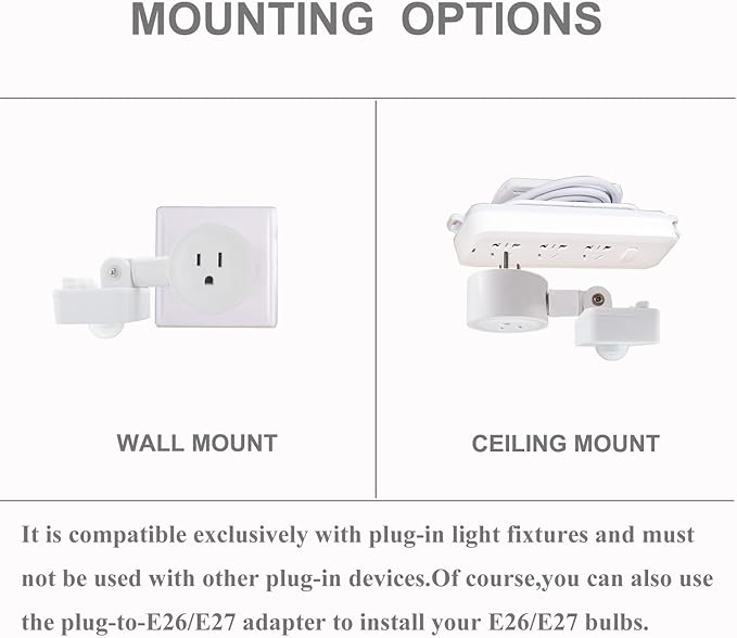 Motion Sensor Switch Indoor Plug in Motion Sensor Light Sockets Adjustable - Image 3