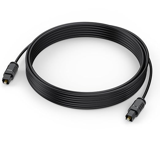 Optical Audio Cable 15 feet, Digital Audio Optical Cable Ultra-Thin Cord by DteeDckDirect