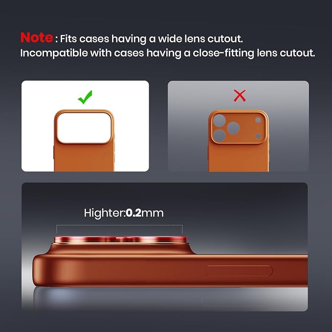 Hoerrye for iPhone 17 Pro Camera Lens Protector - Image 7