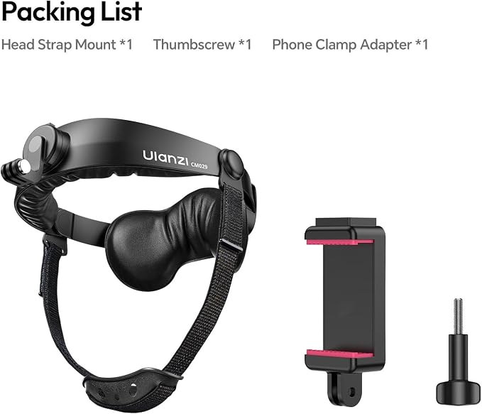ULANZI Head Strap Mount for Action Camera & Phone, Comfortable POV Head Mount - Image 7