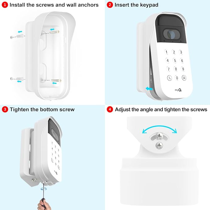 Swivel Mount for myQ Smart Garage Video Keypad, Angle Adjustable Degree - Image 7