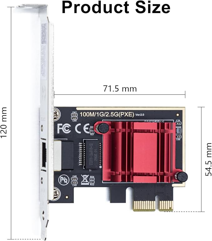 10Gtek 2.5G NIC PCIe Network Adapter 2500/1000/100Mbps PCIe Gigabit Ethernet - Image 3