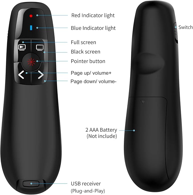Wireless Presentation Clicker for Google Slides: 100ft Range | Ultra-Bright - Image 8