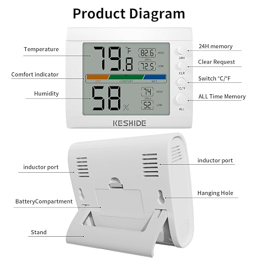 Hygrometer Thermometer Gauge Mini Digital, Monitor Indoor Outdoor Humidity - Image 5