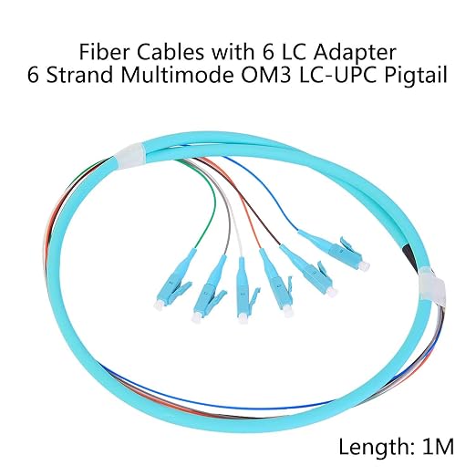 LC-OM3 6 Pigtail 6 Strand Multimode OM3/OM4 50/125 LC-UPC Fiber Pigtail - Image 2