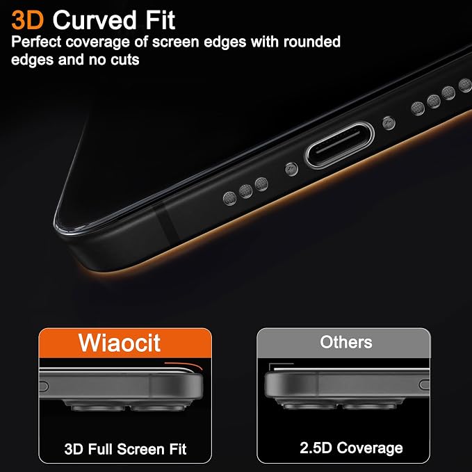 Wiaocit 3 Pack Tempered Glass Screen Protector - Image 5