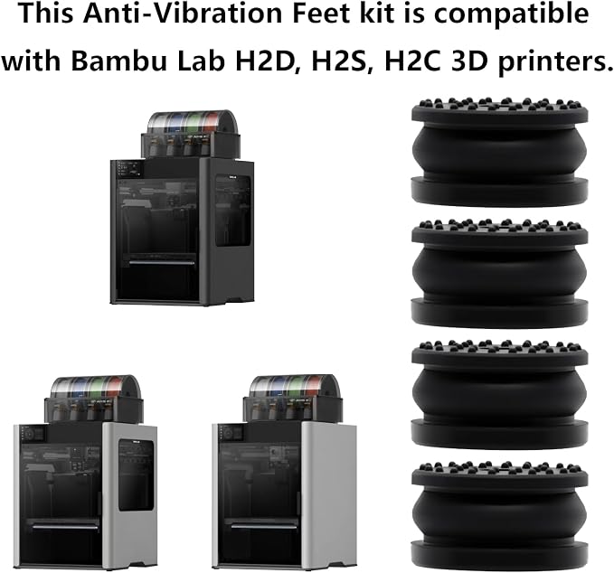 4PCS Anti-Vibration Feet Kit for Bambu Lab H2 Series, 3D Printer Parts Upgrade - Image 7