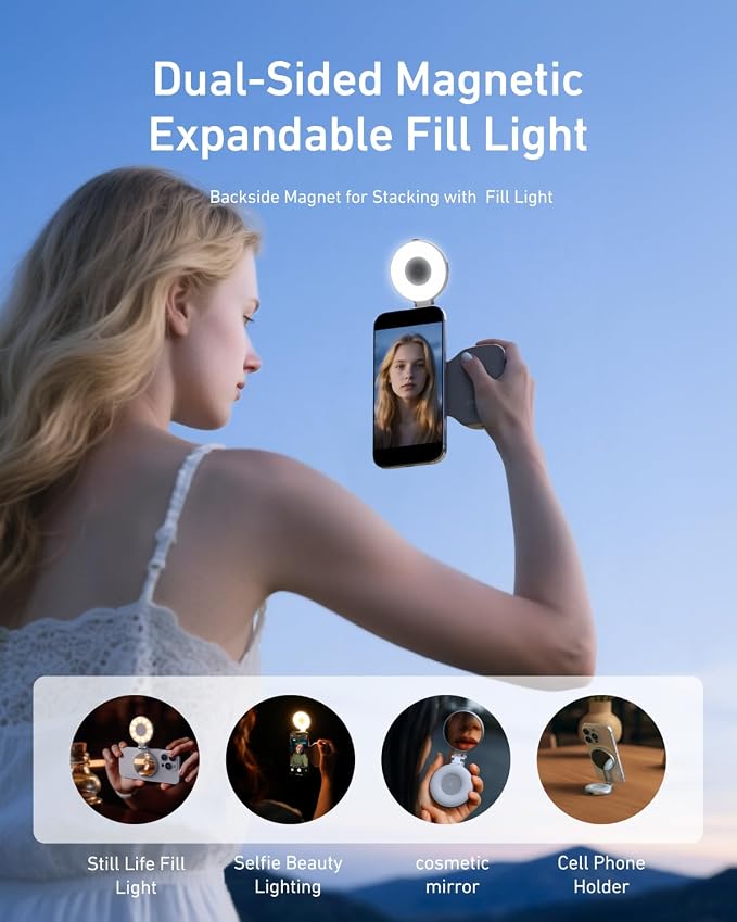 TELESIN Fun Shot Magnetic Phone Camera Grip + C03 Magnetic Selfie Light Bundle - Image 2