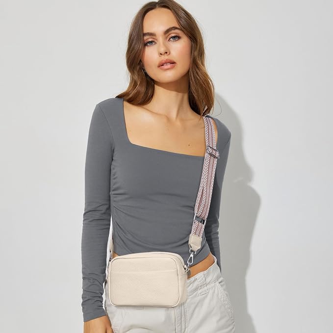 Small Crossbody Bags for Women Genuine Leather, Guitar Strap Shoulder Handbag - Image 2