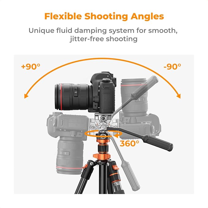 K&F CONCEPT 83" Camera Video Tripod - Image 5