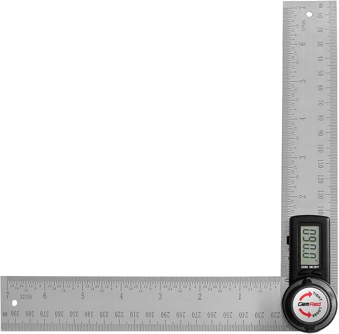 GemRed 82305 Digital Angle Finder GemRed Protractor Stainless steel 7inch 200mm by GemRed