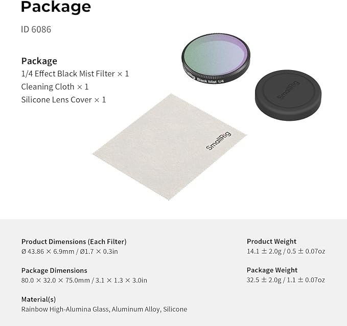 SmallRig 1/4 Black Mist Filter for DJI Osmo Action 6, Snap On Black Diffusion - Image 6