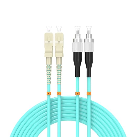 SC/UPC to FC/UPC Fiber Patch Cable OM3 100Meter/328ft 10GB/Gigabit Multimode by Buacoz