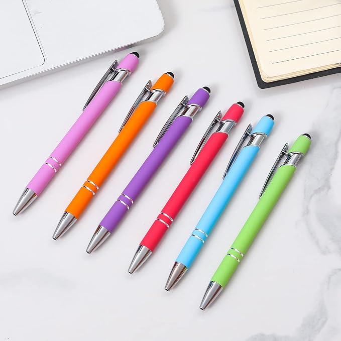 Oddmoal Ballpoint Pen with Stylus Tip, Soft Touch Click Metal Pen, 1.0mm Medium - Image 5