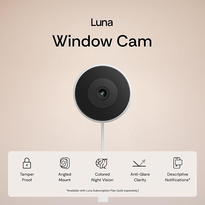 Luna 3MP 2K Window Camera, 2.4GHz & 5GHz WiFi6 Indoor Cameras - Image 2