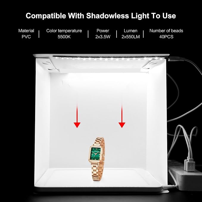 20cm Include 2 LED Panels Folding Portable 1100LM Light Photo Lighting Studio - Image 8