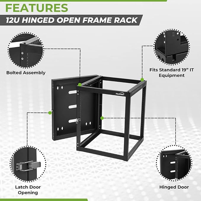 NavePoint 12U Wall Mount Server Rack - Image 2