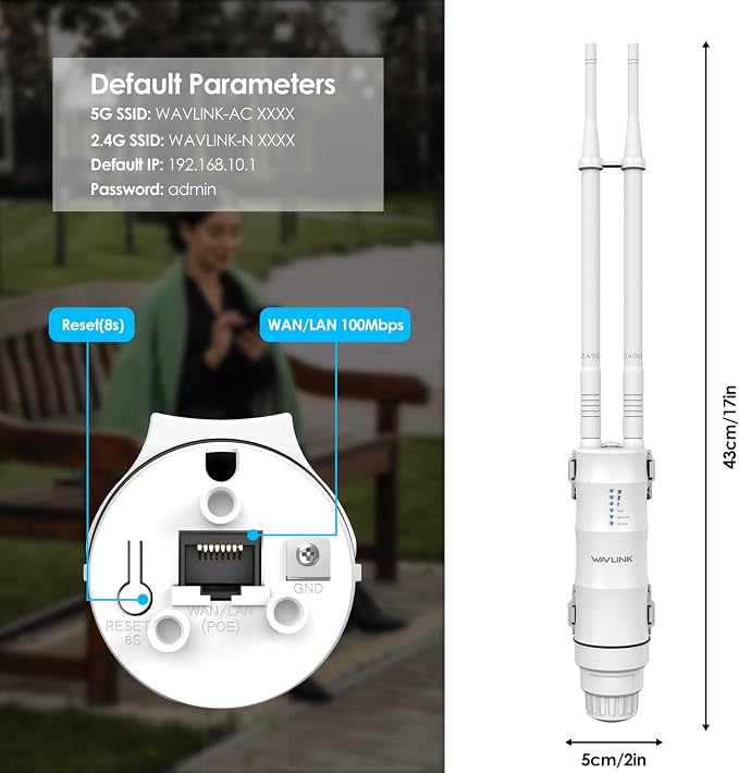 WAVLINK AC1200 Outdoor Long Range WiFi Extender/Wireless Access Point - Image 8